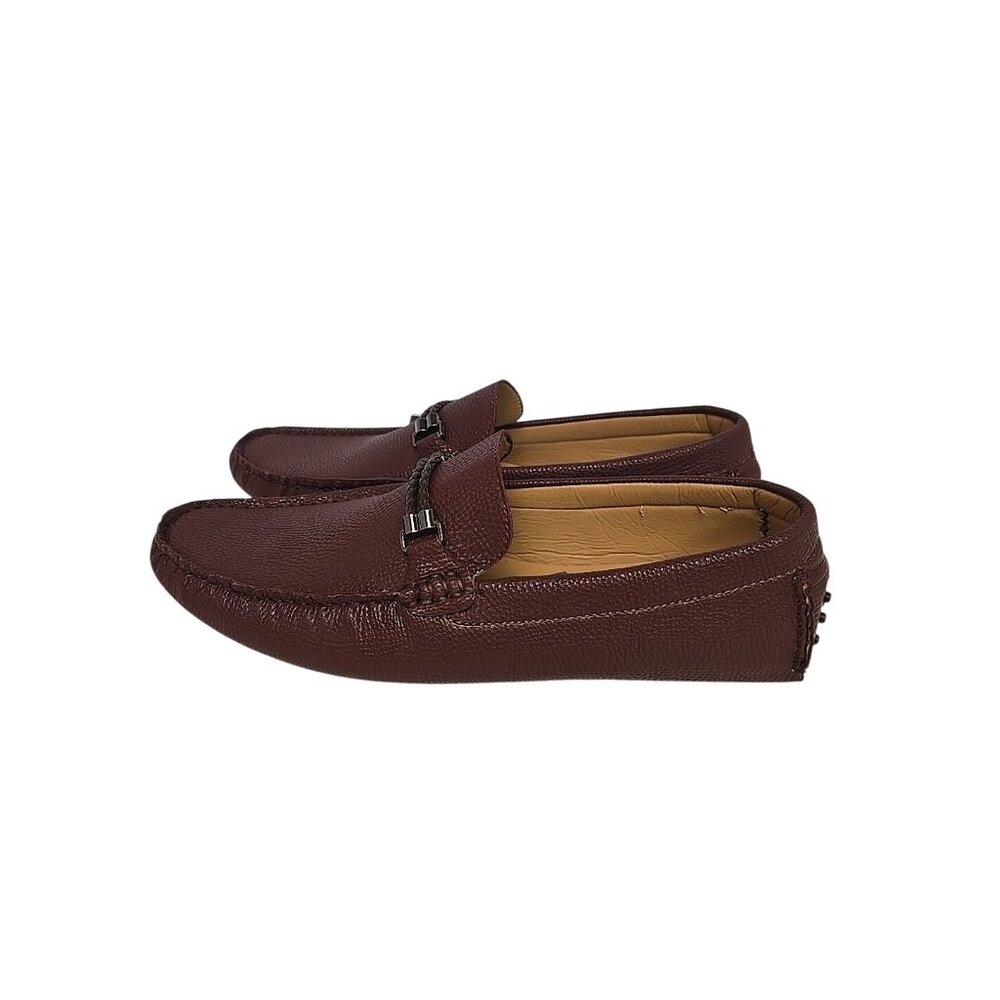 Mio Marino Men's MLS082-3-BR Braided Band Penny Loafer Brown Size 11M - Picture 3 of 7
